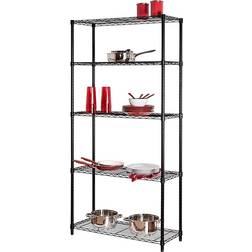 Honey Can Do 5-Tier Heavy-Duty Black Shelving System 91.4x182.9cm