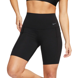 Nike Women's Universa Medium-Support High-Waisted 20cm Biker Shorts with Pockets - Black