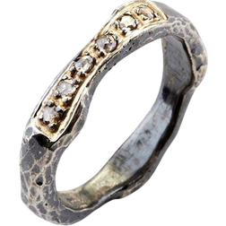 ByBirdie Heritage Wave Ring - Gold/Diamonds