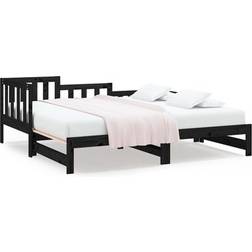 vidaXL Pull-Out Day Bed Black Sofá 203.5cm