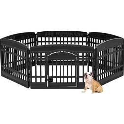 Iris 24-inch Exercise 6-Panel Pet Playpen with Door 154.305x60.3cm