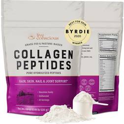 Live Conscious Hydrolyzed Collagen Peptides Type I & III - Keto & Paleo Friendly 20Servings