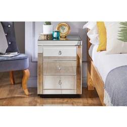 Furniturebox Italian Grey Bedside Table 39x44cm