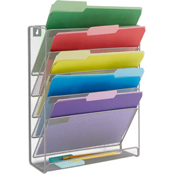 Mind Reader 6 Compartment Vertical Hanging Wall File & Chart Organizer