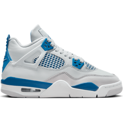 NIKE Air Jordan 4 Retro Industrial Blue GS - Off White/Neutral Grey/Military Blue