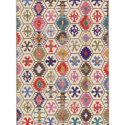 vidaXL Area Rug Multicolore, Blu, Bianco cm