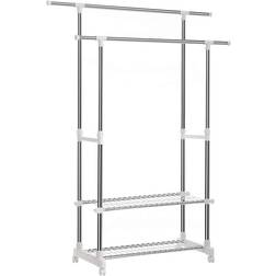 Songmics Steel-Coated Iron Tube White Portascarpe 154x172cm