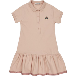 Moncler Girl's Logo Patch Polo Dress - Pink