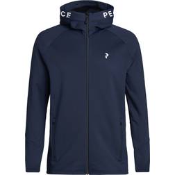 Peak Performance M Rider Mid Zip Hood - Blue Shadow/Black