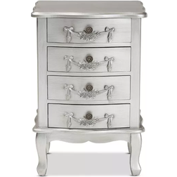 Baxton Studio Callen Brushed Silver Bedside Table 14.3x18.3"