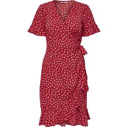 Only Mini Wrap Dress - Red/Mars Red