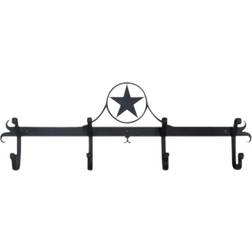 Village Wrought Iron Star Black Coat Hook 24"