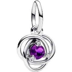 Pandora February Eternity Circle Dangle Charm - Silver/Purple