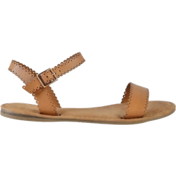 Shein Scalloped One Band Ankle Strap Sandals TAN