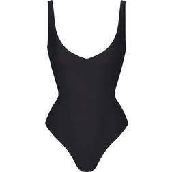 SKIMS Unlined Plunge Thong Bodysuit - Onyx