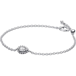 Pandora Sparkling Pear Halo Chain Bracelet - Silver/Transparent