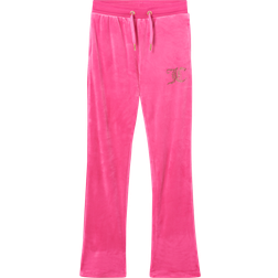 Juicy Couture Kid's Diamante Velour Bootcut Pant - Fuchsia Purple