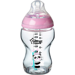 Tommee Tippee Closer to Nature Glass Decorated Bottle Pink 250ml