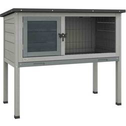 Pawhut Small Animal Rabbit Hutch 84x43x70cm