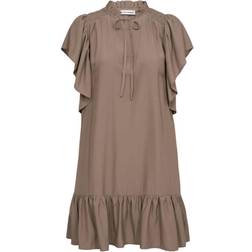 Co'Couture Tora Frill Dress - Walnut