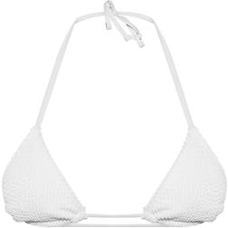 PrettyLittleThing Mix & Match Crinkle Triangle Bikini Top - White