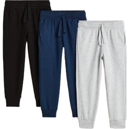 H&M Joggpants 3-pack - Navy Blue/Light Gray Melange