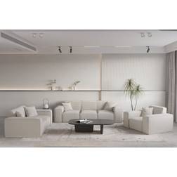 Fun furniture Celes Premium Beige Sofa 225cm 6 Seater
