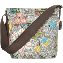Ceannis Flower Linen Collection Small Shoulder Bag - Grey