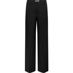 Only Berry High Waisted Wide Trousers - Black