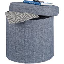 Relaxdays Upholstered Stool For Storage Dark Grey Taburete