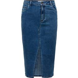 Only Curvy Denim Skirt - Blue/Medium Blue Denim