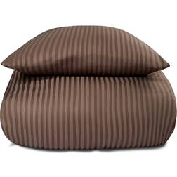 Borg Living Matte and Glossy Stripes Soft Dynebetræk Brun (220x140cm)