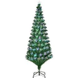 Homcom Pre-Lit Modes Star with Fibre Optic Lights Multicolour Christmas Tree 180cm