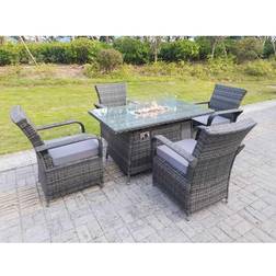 Fimous 4-seat Patio Dining Set, 1 Table incl. 4 Chairs