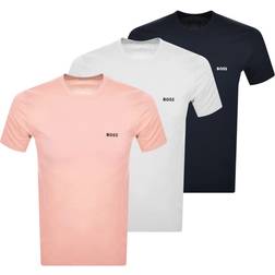 HUGO BOSS Classic Crew Neck T-shirts 3-pack - Navy/White/Pink