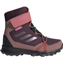 Adidas KId's Terrex Snow Hook-And-Loop Cold Dry Winter Hiking Shoes - Shadow Maroon/Wonder Red/Pulse Lilac