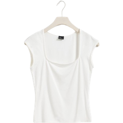 Gina Tricot Soft Touch Tight Top - Offwhite