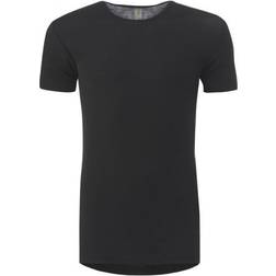 Men's Short Sleeved Wool Sweater Wool with Silk - Black