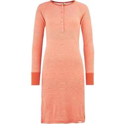 Nostebarn Silk W/Buttons Nightgown - Mandarin/Natural