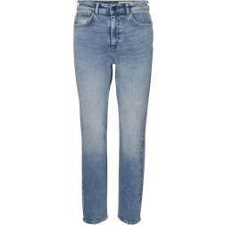 Noisy May Oni Cropped Straight Fit Jeans - Light Blue Denim