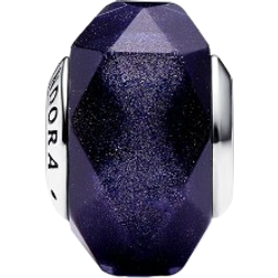 Pandora Faceted Murano Glass Charm - Silver/Purple