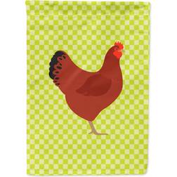 Caroline's Treasures Hampshire Red Chicken Green Flag 11x15"