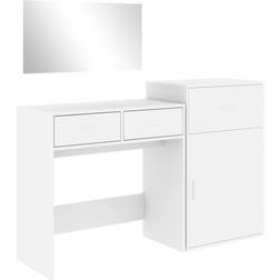 vidaXL Set White Sminkbord 39x80cm 3st