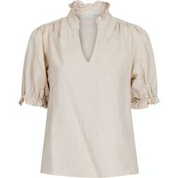 Neo Noir Odesa Linen Blouse - Sand