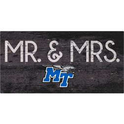 Fan Creations MTSU Raiders Mr. & Mrs. Sign Black/Blue/White Wall Decor 12x6"