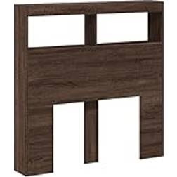 vidaXL Cabinet with LED Brown Oak 100x17x102 cm Headboard