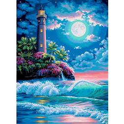 Fiyo 3D Diamond Painting Night Lighthouse by the Sea