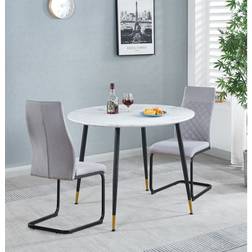 ManoMano Hallowood Finley Small Light Grey Dining Set 100x100cm