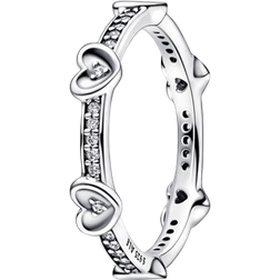 Pandora Radiant Sparkling Hearts Ring - Silver/Transparent