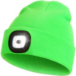 US Retail Products Kid's Beanie with Light - Flourescent Green